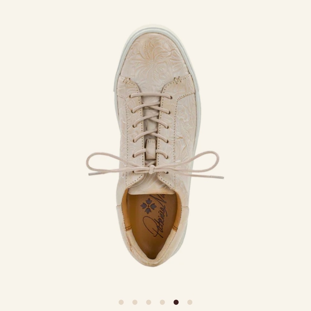 Patricia Nash Embossed Cream Sneakers